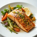 papillote saumon four avec haricots verts, carottes et citron