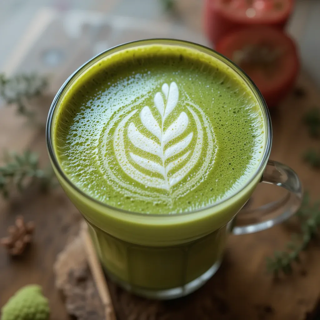 Matcha Latte : Recette Maison Simple et Bienfaits Santé Inattendus 6 matcha latte servi prêt à être dégusté