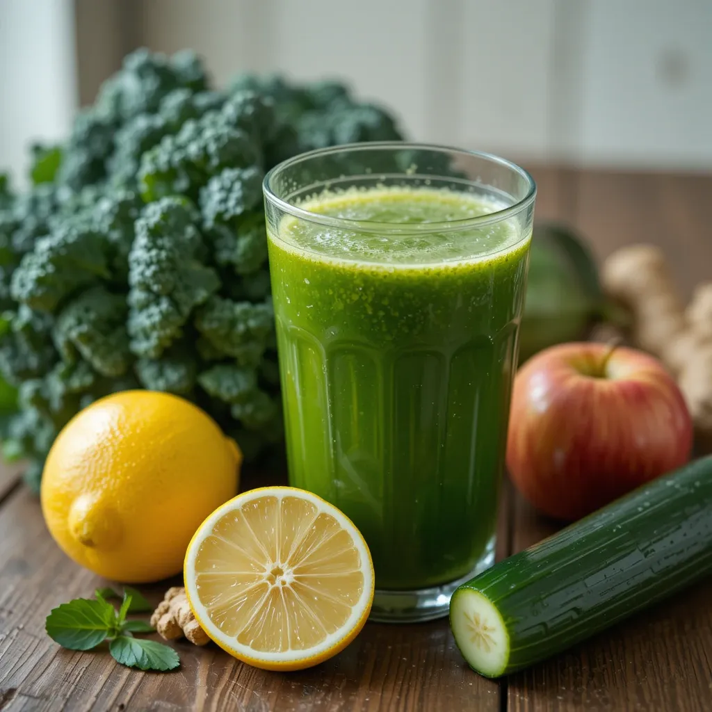 Recette Jus Vert : L'ingrédient Secret Pour Un Goût Unique 5 Un délicieux jus vert à base de légumes frais