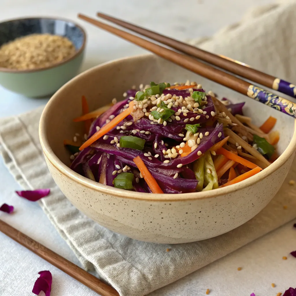Chou Rouge Mariné Japonais Fait Maison : Simple Et Délicieux 5 alade de chou rouge japonaise dans un bol