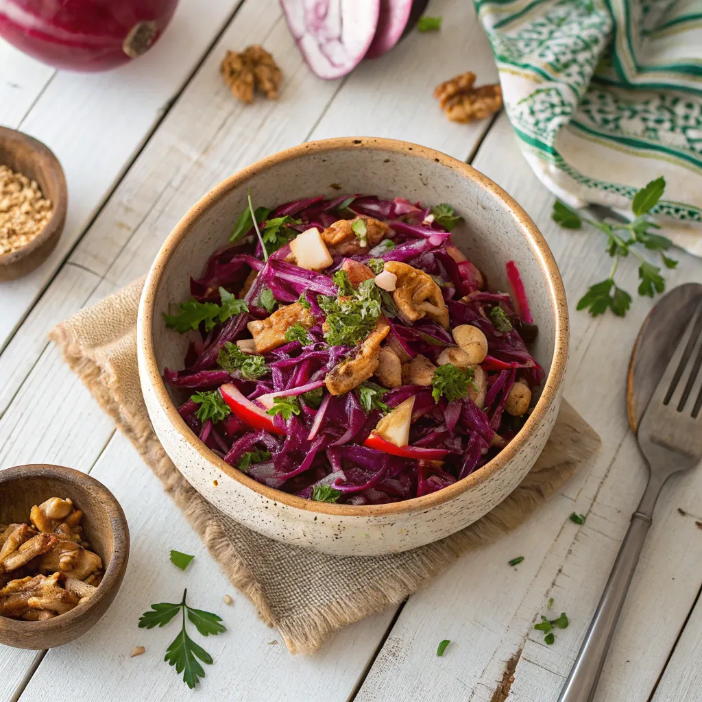 Salade Chou Rouge Originale : L'Effet Surprise 3 salade chou rouge servie en portio