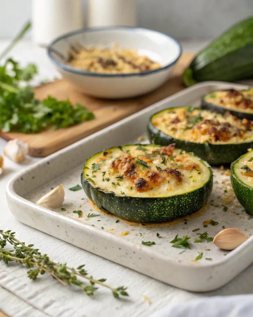 Recette Courgette Collection Complete Du Jardin A L'Assiette 3 Courgettes farcies gratinées au fromage, recette courgette savoureuse