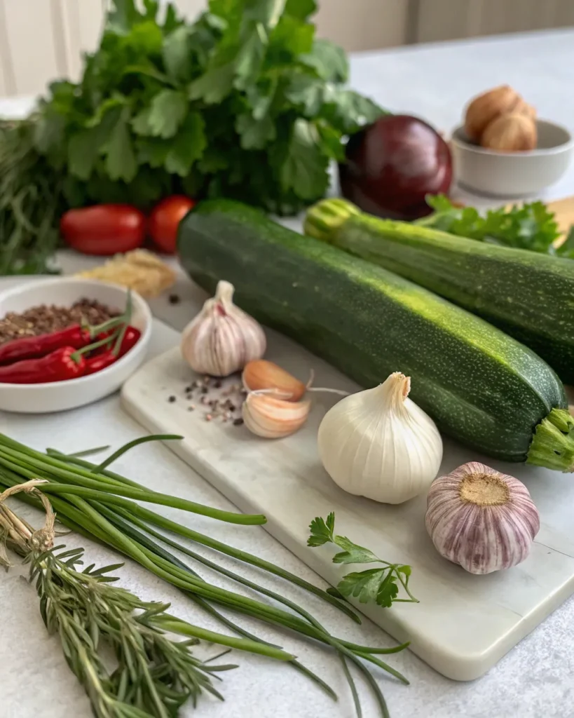 Velouté De Courgettes Irrésistible : Recette Simple Qui Fait Fondre 3 Ingrédients pour soupe courgette sur un plan de travail