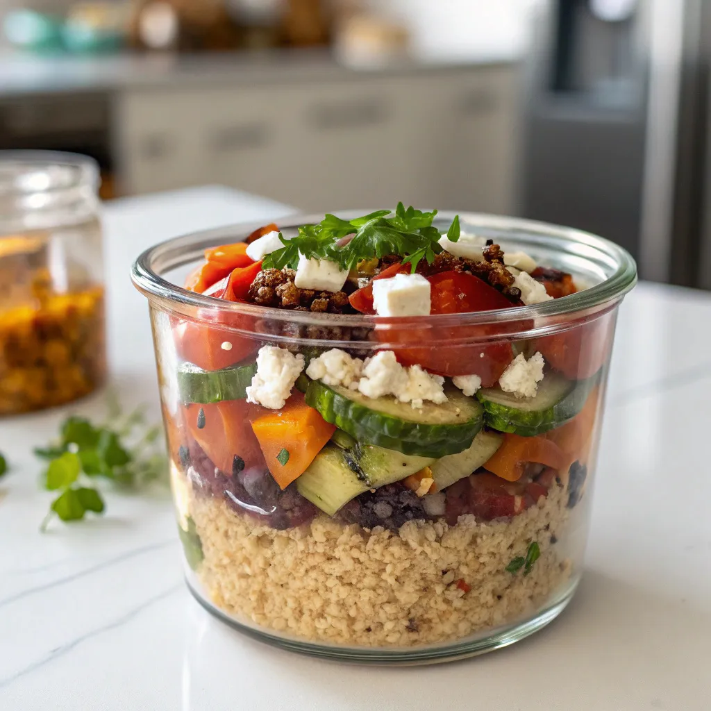 Salade De Quinoa Le Plat Simple Qui Fait Toujours Plaisir 6 Salade de quinoa en bocal transparent, prête à emporter