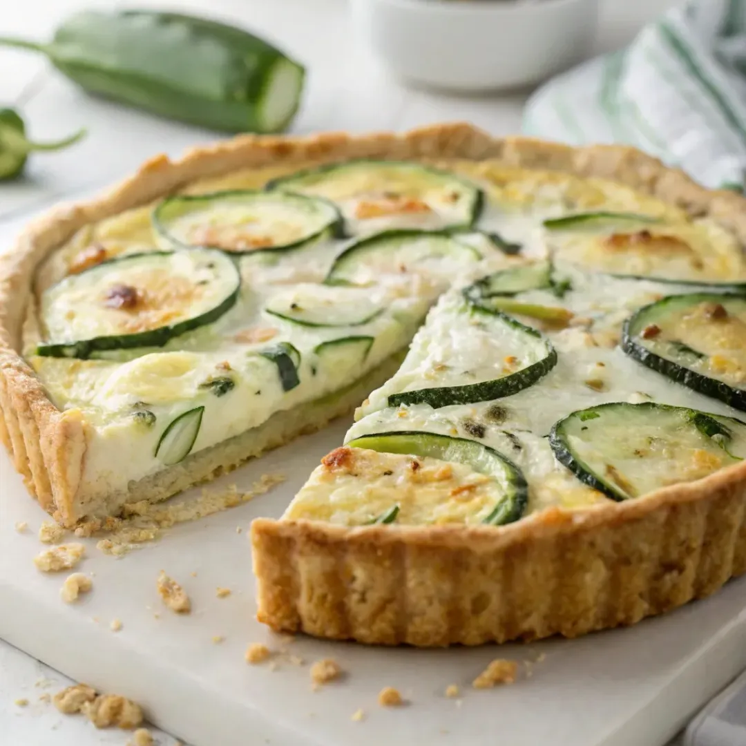 Tarte courgette fondante au chèvre en tranches