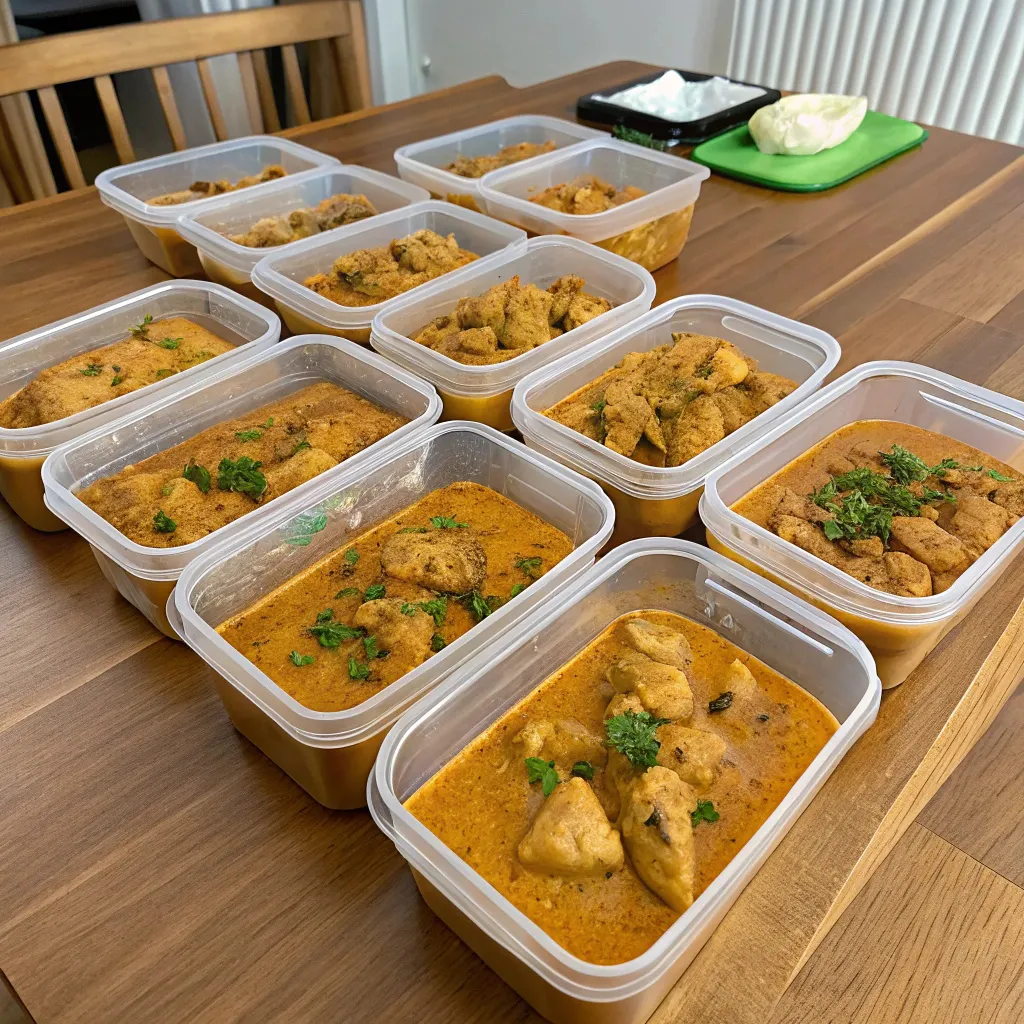 Poulet Au Curry Une Recette Simple Et Gourmande 7 Batch cooking de poulet au curry dans boîtes hermétiques