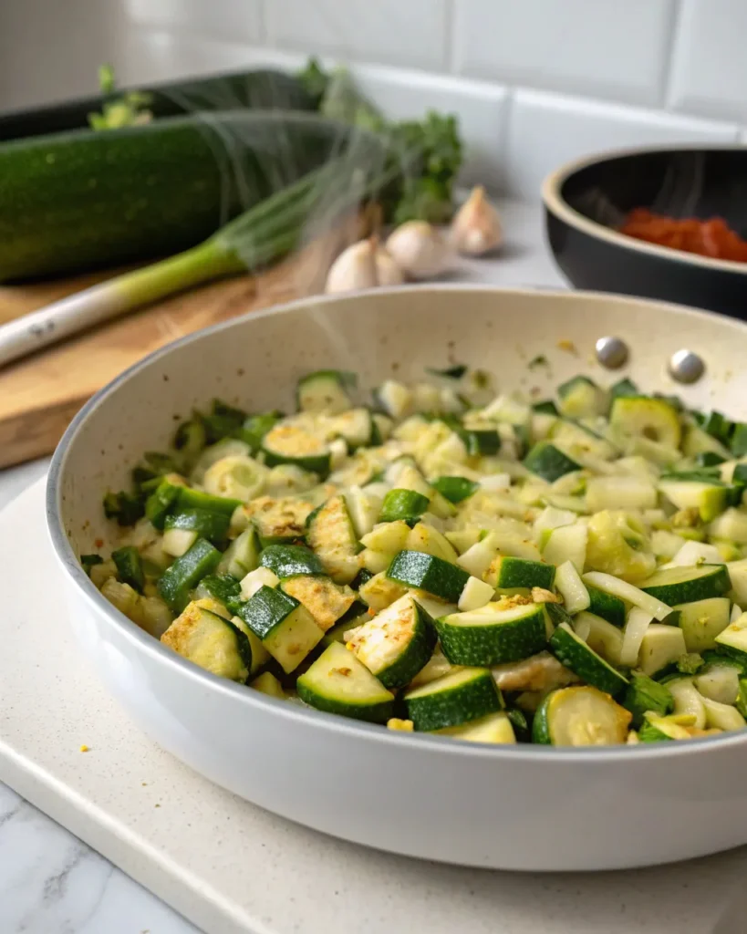 Velouté De Courgettes Irrésistible : Recette Simple Qui Fait Fondre 5 Courgettes à la poêle en cuisine blanche