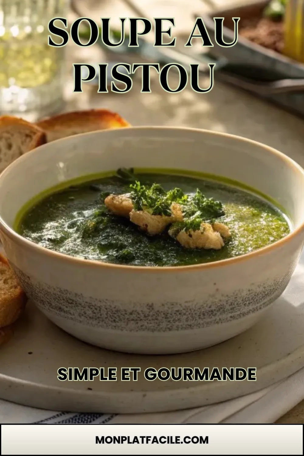 Soupe au pistou : Recette traditionnelle, astuces et secrets provençaux 6 Assiette de soupe au pistou avec légumes d’été et pistou frais