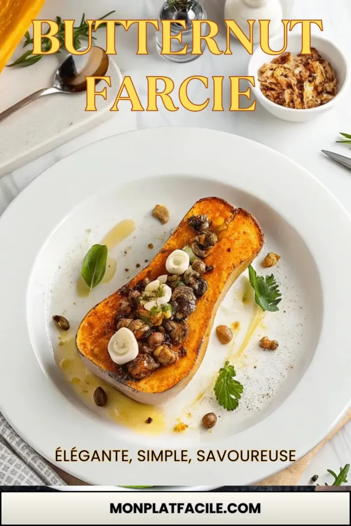 Butternut Farcie : Élégante, Simple, Savoureuse 5 présentation soignée de butternut farcie au four