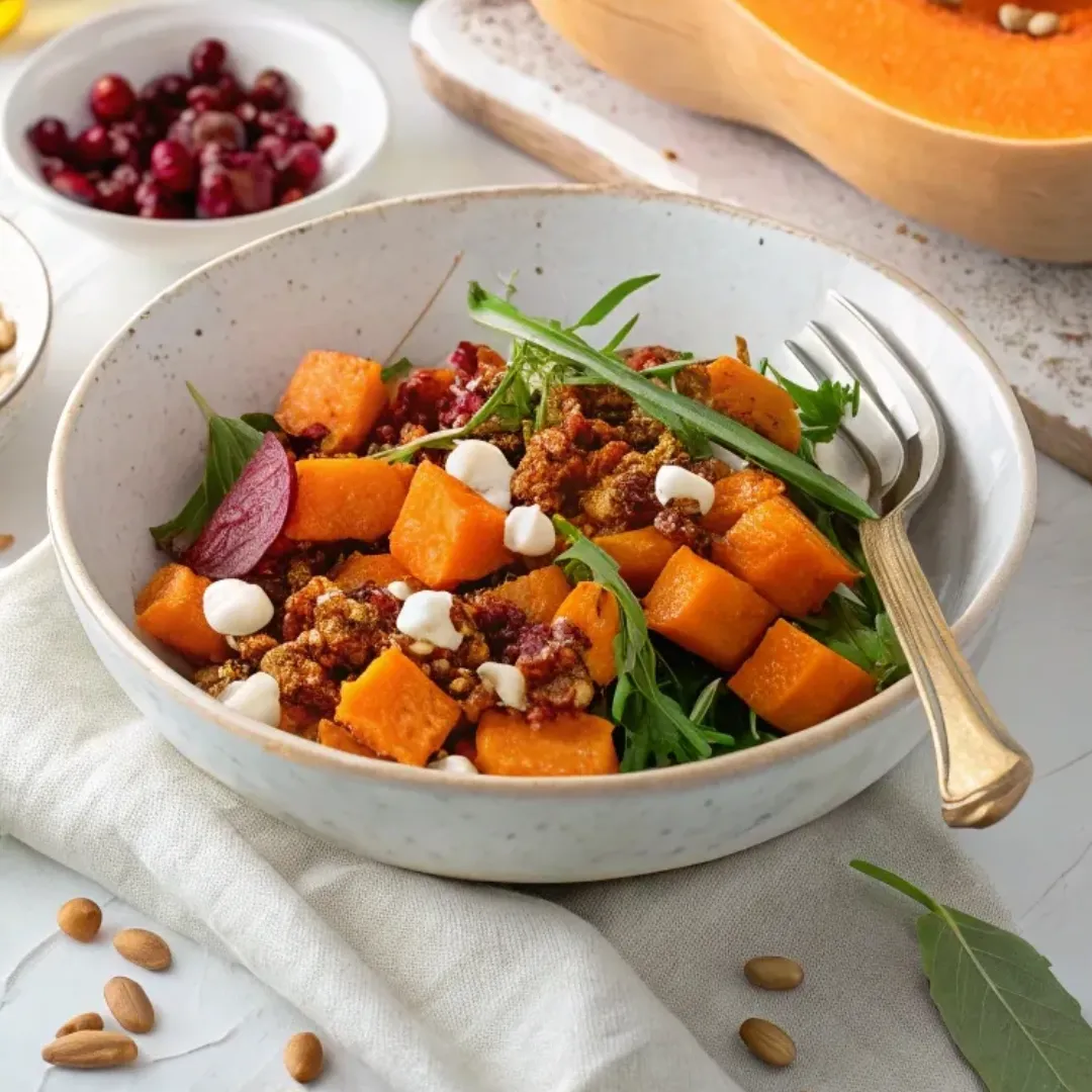 Butternut Au Four Plat Simple Aux Ingrédients Magiques 7 salade de butternut rôtie au four avec quinoa et légumes