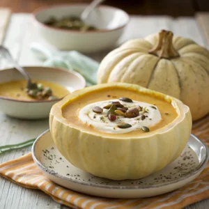 Gros plan sur la texture onctueuse et crémeuse de la préparation à base de pâtisson et de fromage, illustrant le cœur fondant de la recette du gratin