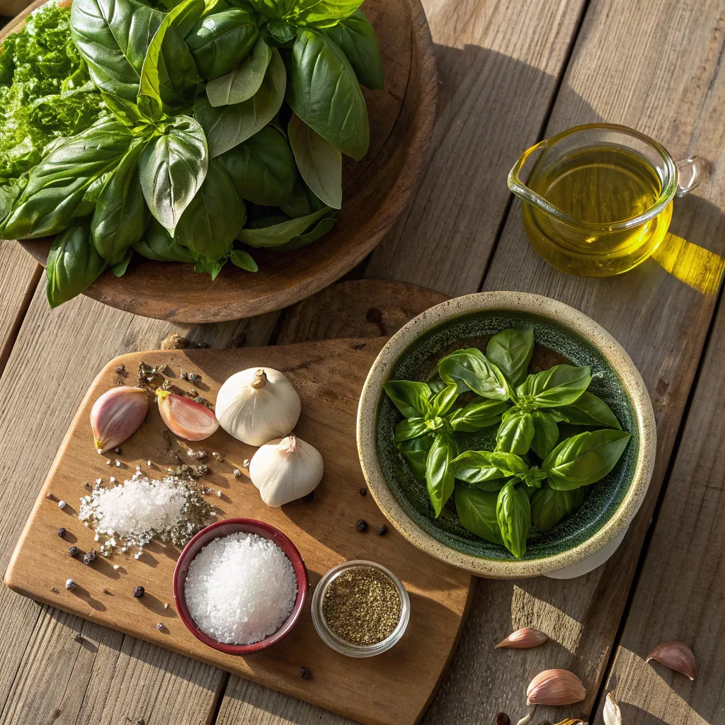Soupe au pistou : Recette traditionnelle, astuces et secrets provençaux 3 Ingrédients pour pistou maison : basilic, ail, huile d’olive et sel