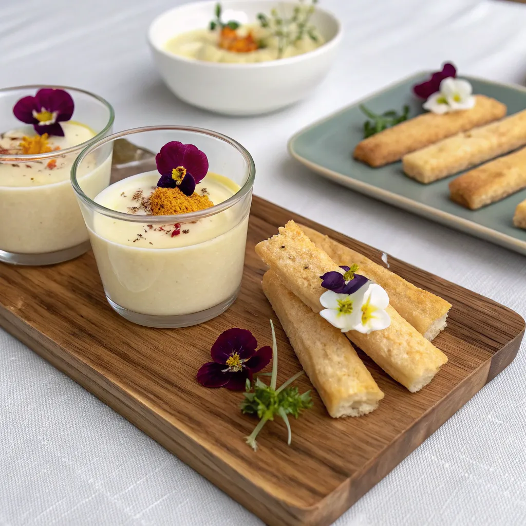 Comment Faire Une Soupe Au Chou- Fleur 2025 ? La Recette Simple Et Ses Variations Gourmandes 8 Verrines de crème de chou-fleur avec biscuits salés maison
