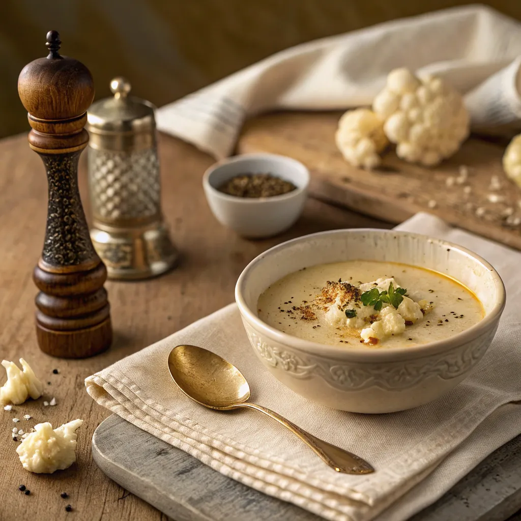 Comment Faire Une Soupe Au Chou- Fleur 2025 ? La Recette Simple Et Ses Variations Gourmandes 7 Velouté de chou-fleur crémeux avec topping croquant
