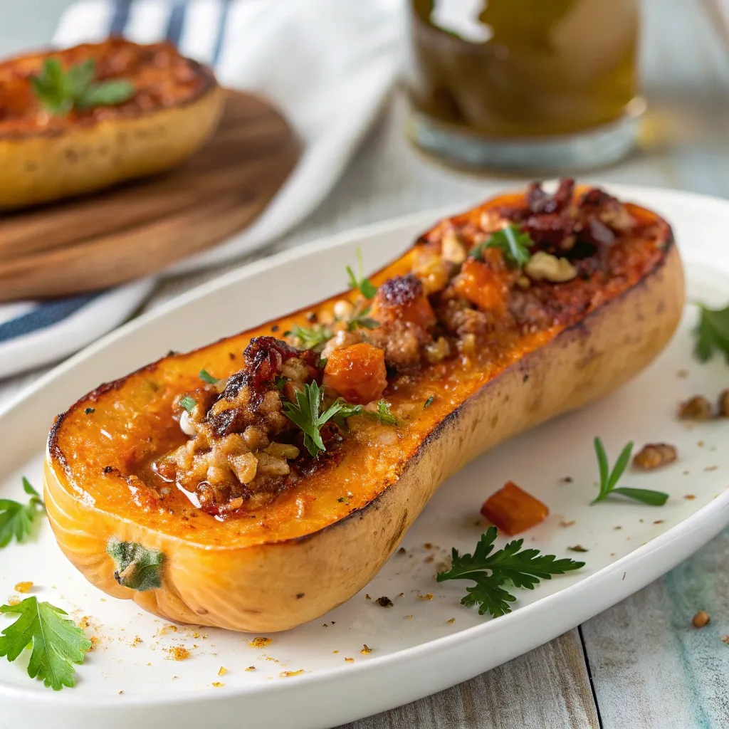 Butternut Farcie : Élégante, Simple, Savoureuse 7 butternut farcie gratinée sortie du four