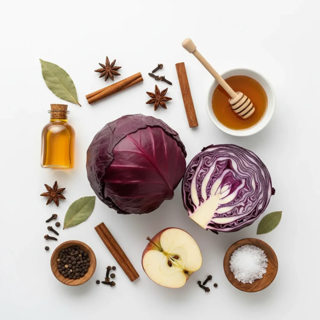 Chou Rouge: La Recette Simple et Délicieuse ! 4 Ingrédients pour chou rouge braisé : chou rouge, pomme, miel, vinaigre, cannelle, clous de girofle, laurier.
