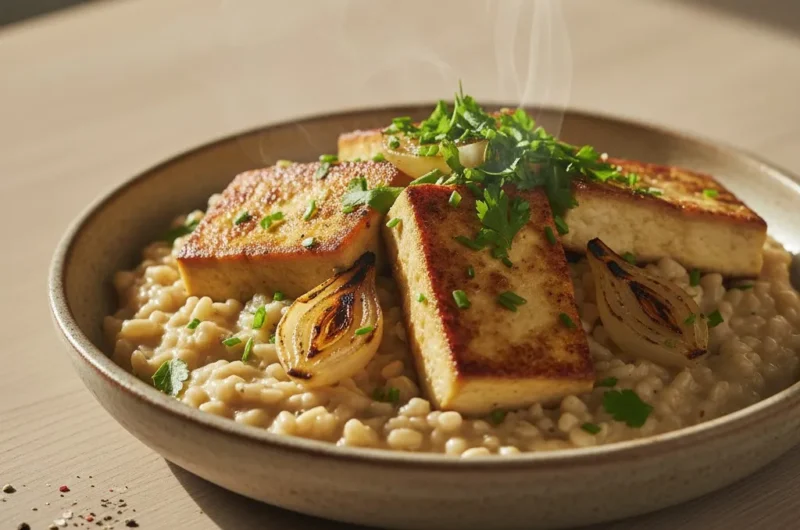 Tofu poêlé & perles de blé façon risotto