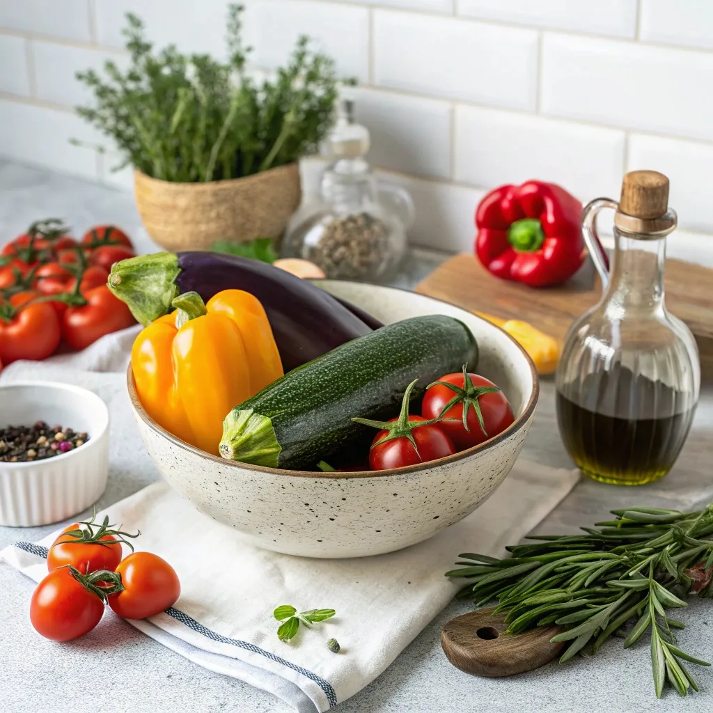 Recette Ratatouille Simple Et Gourmande : Découvrez L’art De La Cuisine Provençale 3 Ingrédients frais pour ratatouille : courgettes, aubergines, tomates, poivrons