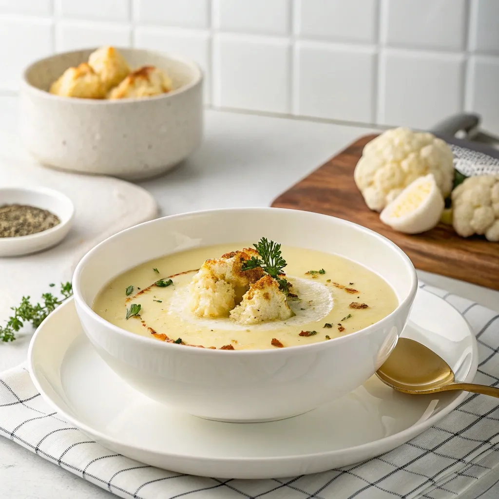 Velouté chou fleur crémeux et léger : recette saine et gourmande