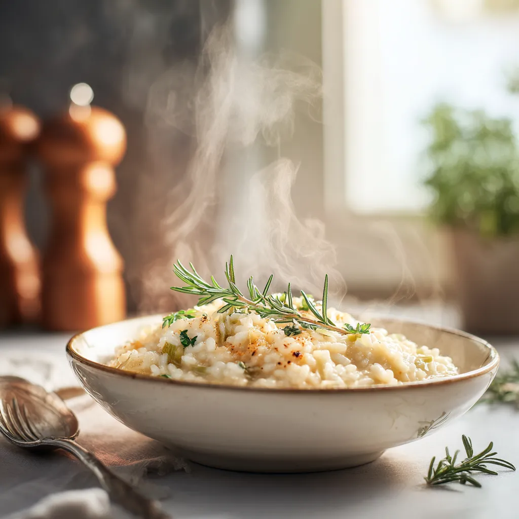 risotto-crémeux-au-parmesan-avec-romarin-et-vapeur