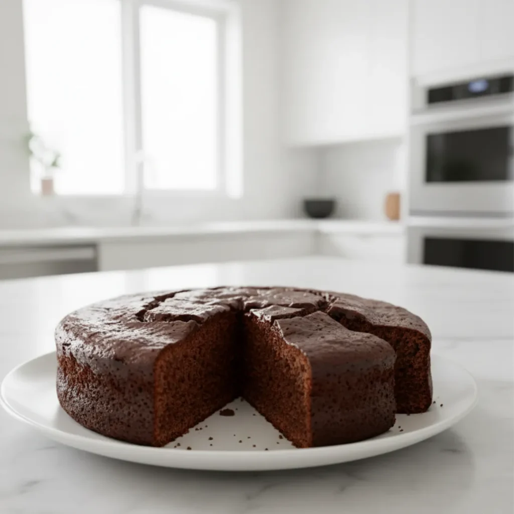 Recettes de Cuisine Faciles: L'Ultimate Guide Simple 3 Gâteau au chocolat fondant avec tranches coupées sur une assiette blanche