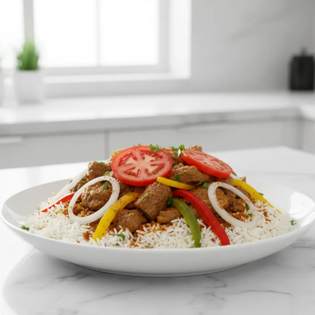Fabuleuses Recettes de Cuisine Africaine à Essayer 6 Bonava mauritanien avec riz moelleux, viande et légumes colorés