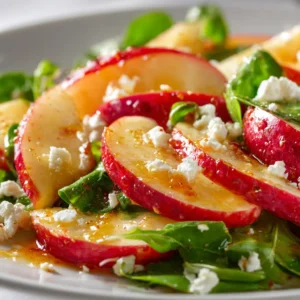 salade pomme Honeycrisp feta avec feta, pommes juteuses, feta crémeuse.