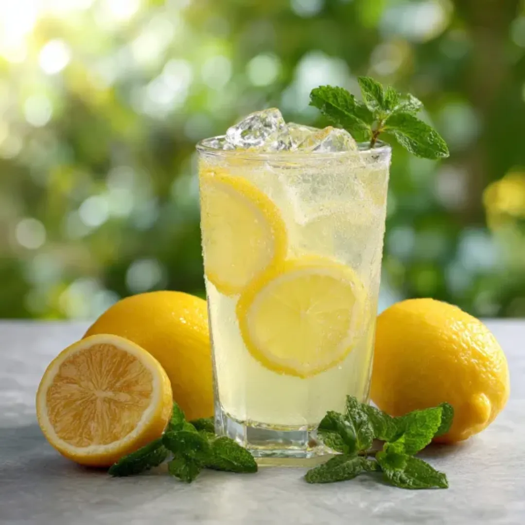 Limonade Maison rafraîchissante avec des citrons frais et de la menthe.
