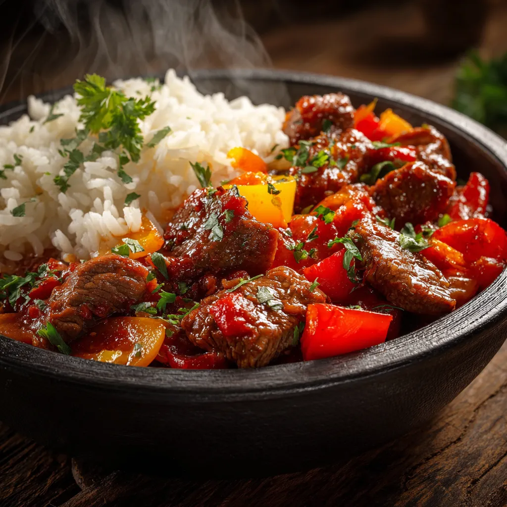 Serbisches Reisfleisch au bœuf, plat traditionnel des Balkans.