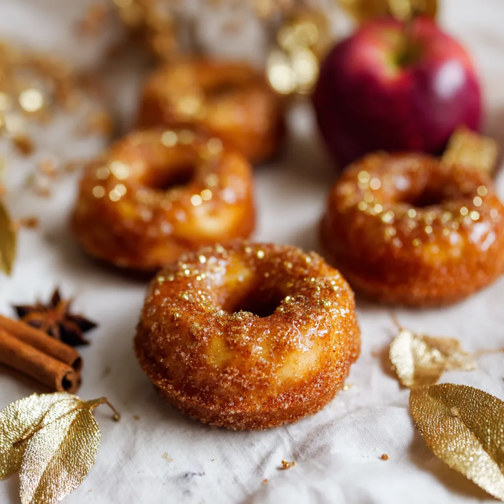 donuts au cidre de pomme cuits au four, dorés et moelleux,