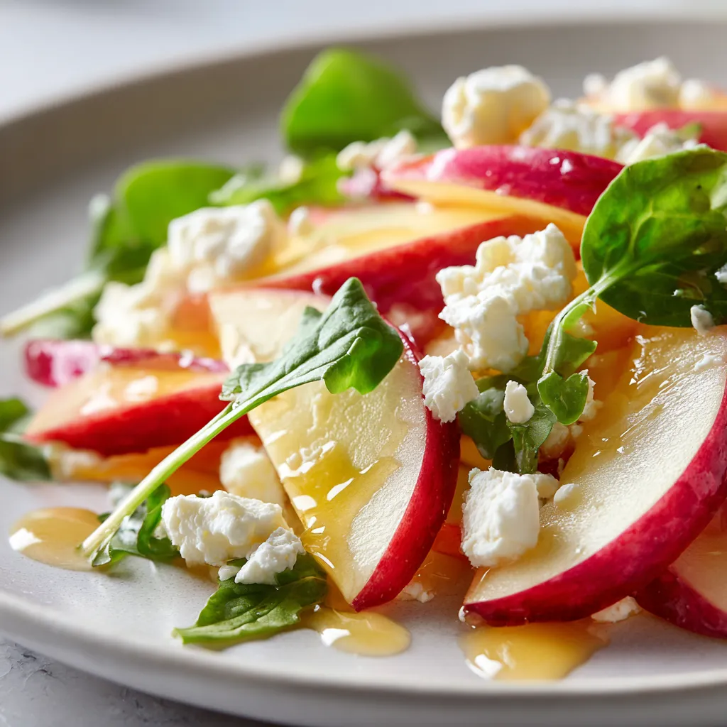 Salade pomme Honeycrisp avec feta, pommes juteuses.
