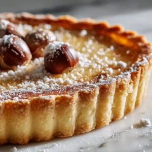 Tarte à la Châtaigne fraîchement cuite.