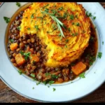 Parmentier végan au Potimarron et Lentilles, plat savoureux et sain