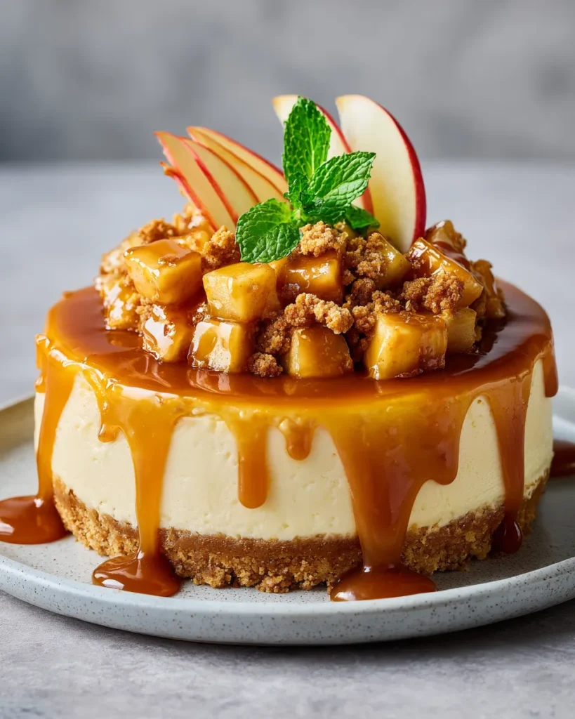 Mini cheesecake pomme caramel vanille gourmand.