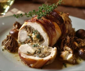 Ballotine de poulet de Bresse farcie aux morilles