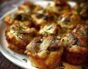 Bouchées aux champignons gratinés croustillants Bouchées aux champignons gratinés croustillants