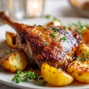 Confit de Canard Inratable : Votre Recette Facile et Fantastique 5 Confit de canard maison doré et croustillant servi.