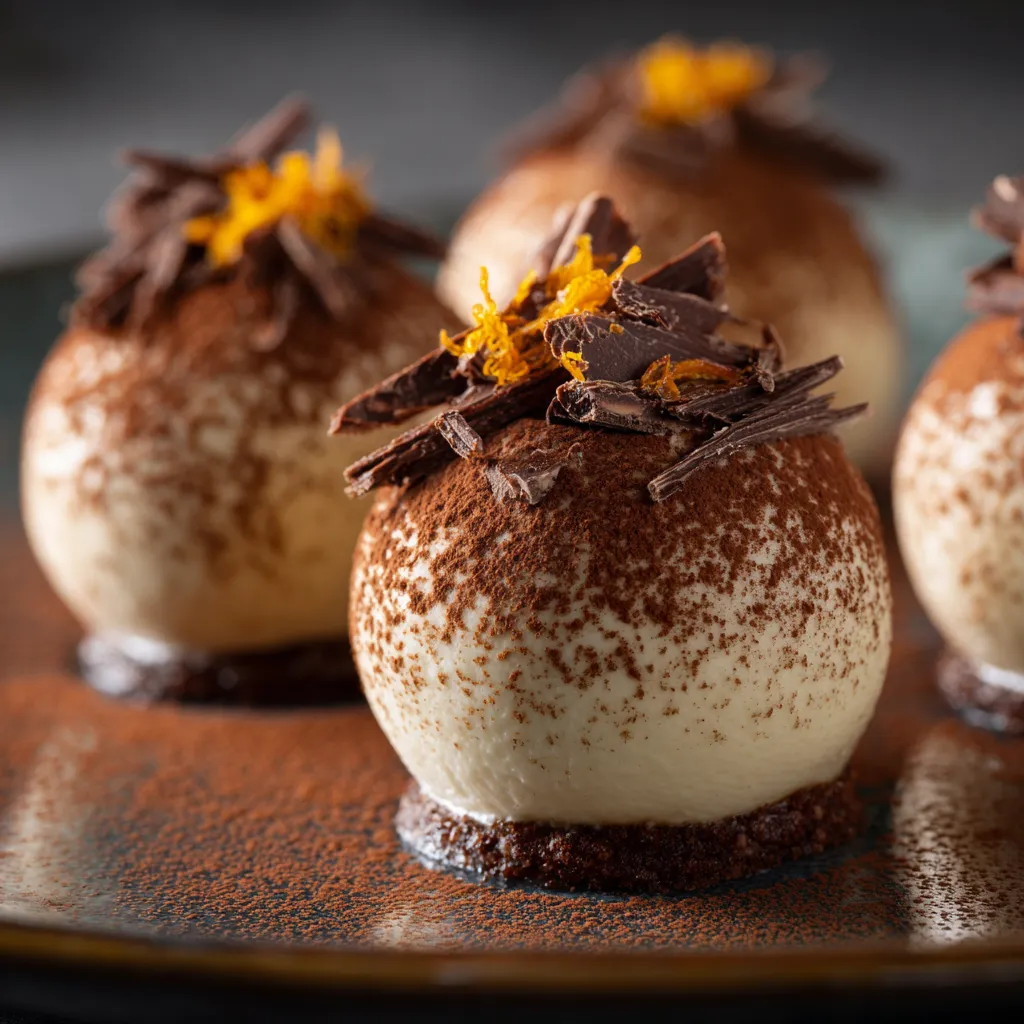 Spectaculaire Tiramisu en Sphère : Une Recette Unique 2 Tiramisu en sphère gourmand et moderne, dessert italien revisité au mascarpone.