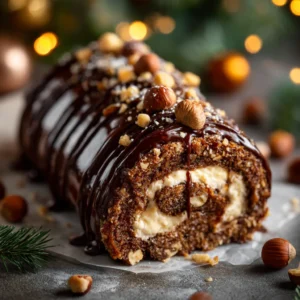 Bûche Chocolat Praliné Noisette.