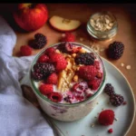 Porridge Végétal Fruits Rouges, Flocons d'Avoine Végans aux Baies, Pomme et Citron 3 porridge vegetal fruits rouges pomme et citron 2025 11 25 192932 150x150 1