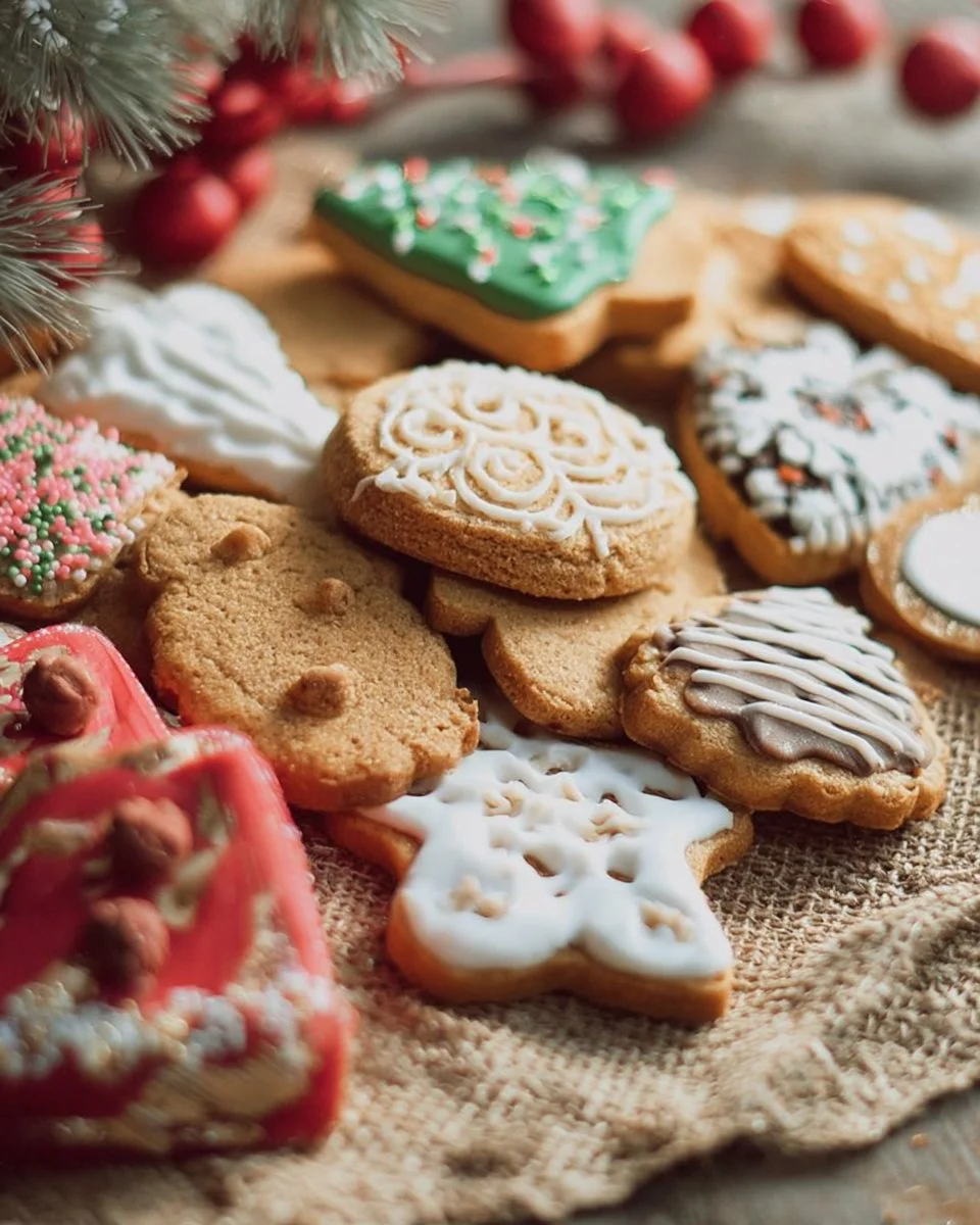 Biscuits de Noël sans gluten présentés sur une table festive