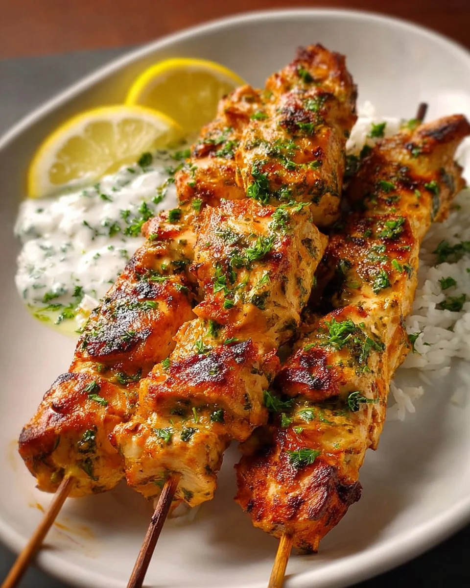 Brochette de poulet kebab grillée, apéritif savoureux et gourmande.
