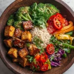 Buddha Bowl avec tofu croustillant et légumes frais