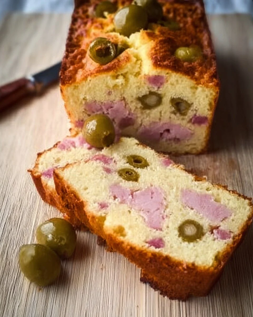 Cake moelleux au jambon et olives vertes, une recette savoureuse