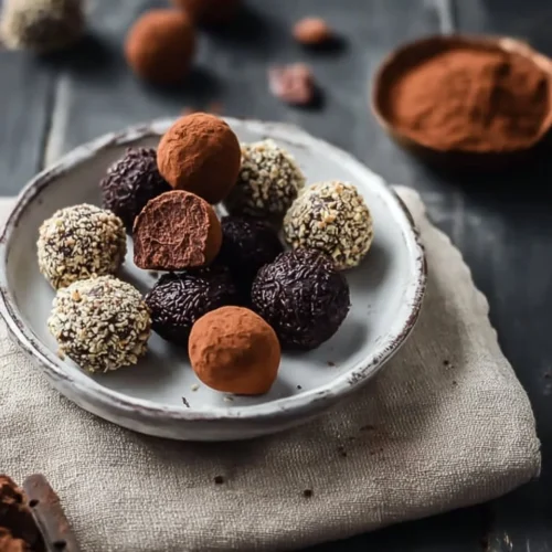Truffes au chocolat sans sucre raffiné 2 Truffes au chocolat sans sucre raffiné, délicieuses et saines