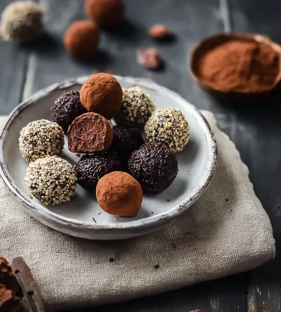 Truffes au chocolat sans sucre raffiné, délicieuses et saines