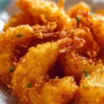 Crevettes Tempura croustillantes servies avec une sauce plongée délicieuse.