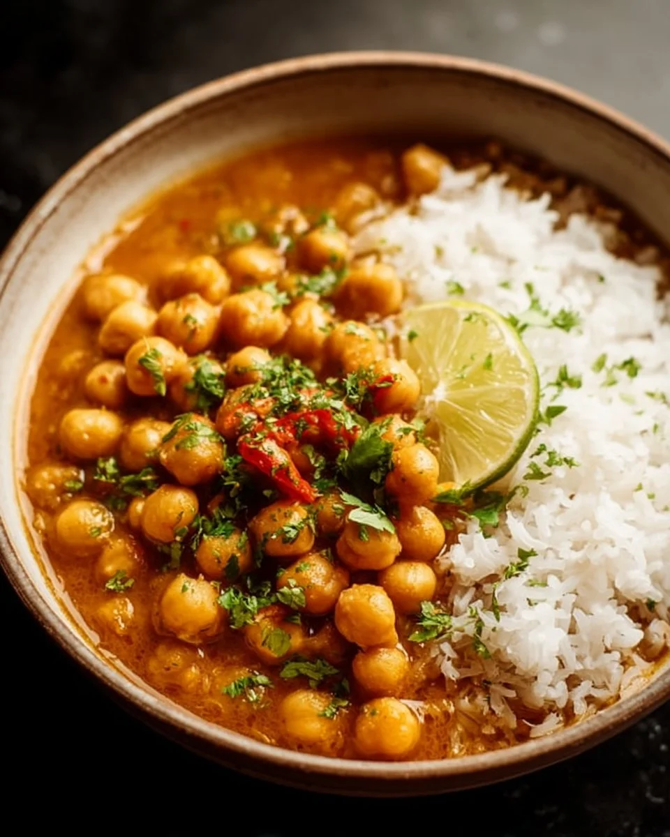 Curry de Pois Chiches Allégé, plat sain et savoureux à base de pois chiches
