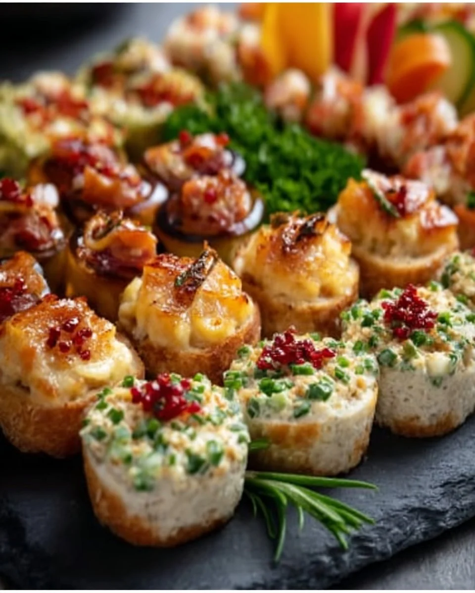 Bouchées apéritives savoureuses et faciles à préparer pour soirées conviviales.