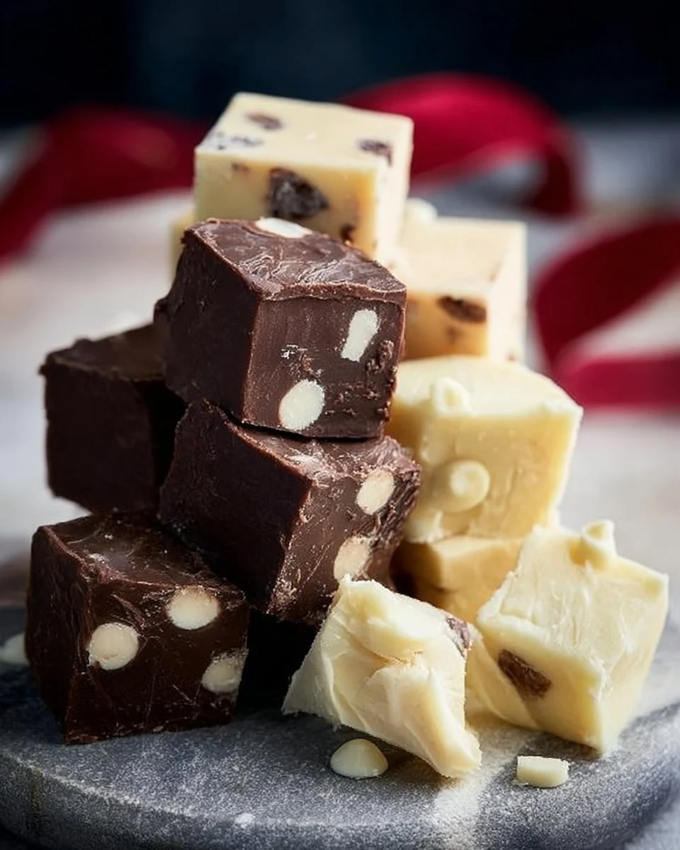 Fudge chocolat noir et blanc, un dessert gourmand et savoureux